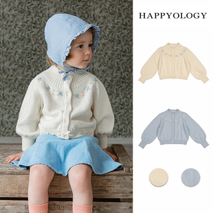 happyology英国女童毛衣儿童，针织开衫绣花男童，秋冬外套毛线衣服