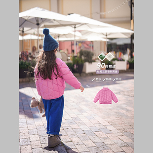 史豌豆(史豌豆)童装，女童三防轻薄简约立领羽绒服，2023冬季儿童休闲外套
