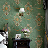 墨绿色壁纸美式复古3d立体欧式田园客厅家用卧室，背景非自粘墙纸