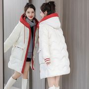羽绒棉服女中长款2023冬季韩版宽松加厚大码，面包服外套女