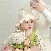 婴儿帽子春秋季薄款渔夫帽，夏季婴幼儿遮阳防晒帽女宝宝外出太阳帽