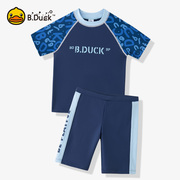 b.duck儿童泳衣男孩分体，中大童游泳裤套装，专业速干青少年泳装