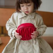 韩版儿童小圆包包小公主香风斜跨配饰包冰淇淋色漆皮幼儿单肩包