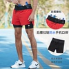 跑步短裤男带腰包，三分裤可放手机，专业马拉松运动裤后腰拉链口袋装