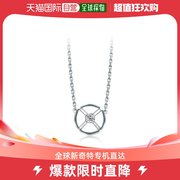 香港直邮同购 周大福 女士18K/750白色黃金鑲天然鑽石頸鏈