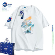 NASA联名微胖儿童装短袖t恤纯棉夏装男童女童潮牌亲子装半袖上衣