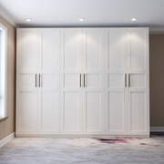 衣柜现代简约家用卧室白色，柜子实木质，2024六门成品大衣橱