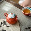 日式纯手绘鱼戏泡茶壶，釉下彩陶瓷，家用迷你小壶精致一人用文人小壶