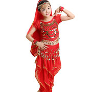短袖旋转裤儿童，印度舞蹈服装演出服，女童肚皮舞新疆舞表演