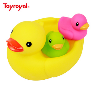 Toyroyal皇室小黄鸭洗澡玩具 婴幼宝宝安全浴室戏水喷水玩具