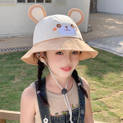 儿童防晒帽防紫外线男女童宝宝遮阳帽夏季薄款婴幼儿防晒渔夫帽子