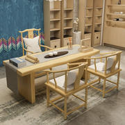 新中式茶桌椅组合简约现代功夫，茶几实木家具，家用办公茶台泡茶茶桌
