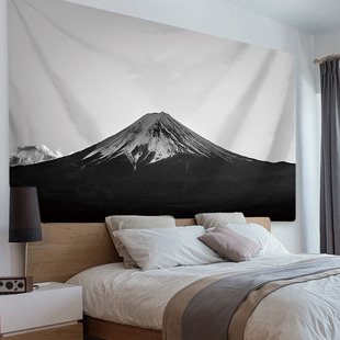 现代简约富士山墙面装饰超大背景，布客厅(布客厅，)沙发卧室壁挂毯床头挂布