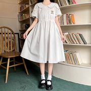 白色仙女裙子超仙森系甜美连衣裙学院风学生气质长裙