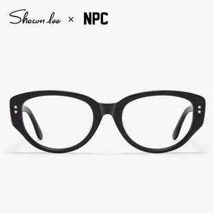 Shawnlee X NPC联名黑框猫眼镜架女时尚小框时尚潮流近视眼镜度数