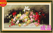 成品欧式3d丝带，绣挂画客厅大盛开的玫瑰花，十字绣立体绣
