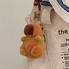 卡皮巴拉挂件水豚鼠玩偶可爱乌龟背包包包挂饰草莓帽学生公仔仓鼠