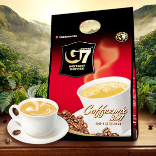 越南进口中原g7三合一原味速溶咖啡粉浓香型，800g50包黑咖啡