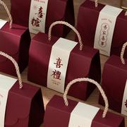 结婚喜糖盒，中式手提婚礼喜糖包装礼盒订婚喜糖，袋子糖果盒