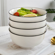 碗6只欧式大碗泡面碗汤碗，网红美食家用景德镇陶瓷餐具6英寸大面碗