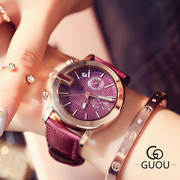 香港中性时尚复古表盘皮带，手表欧美情侣，款夜光大表盘手表