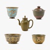 一条直播倚云煮泉全手工仿青铜器喷釉茶具套装茶杯盖碗茶壶典藏版