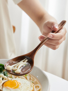 日式长柄大汤勺实木勺家用吃饭调羹，拌干饭勺子木质吃面喝汤拉面勺
