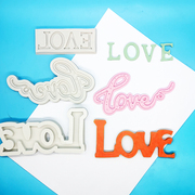 情人节表白love字母翻糖巧克力硅胶模具蛋糕，装饰diy滴胶石膏工具