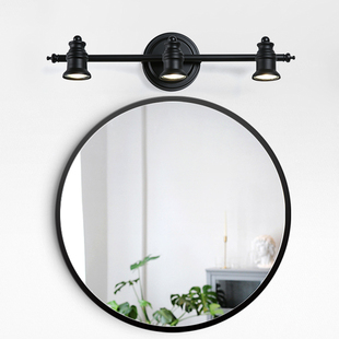 美式镜前灯卫生间led镜灯防水镜柜洗手间，浴室灯壁灯黑色北欧灯具