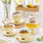 欧式陶瓷玻璃花茶具套装田园，风客厅下午茶，茶具水果茶壶带过滤