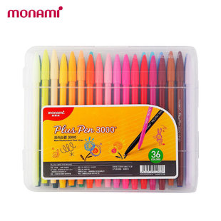 韩国monami慕娜美3000纤维笔24色36色水性笔服装动漫勾线水彩笔