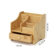 楠竹遥控器收纳盒创意，木质办公桌面整理储物箱，客厅茶几收纳架