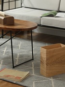 日式木质长方形垃圾桶家用客厅创意，简约无盖北欧桌面收纳桶纸篓