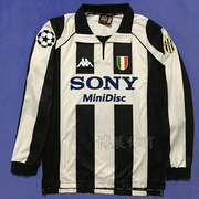 97-98尤文主场短袖足球，服套装10号皮耶罗21号齐达内长袖复古球衣