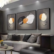 轻奢沙发背景墙装饰画晶瓷画现代简约客厅三联画挂画餐厅卧室壁画