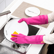 冬季家务手套女加长加厚厨房清洁耐用洗碗手套洗衣服防水橡胶手套