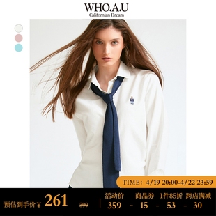 WHOAU2023年女时尚流行长袖刺绣衬衫WHYWD4921F