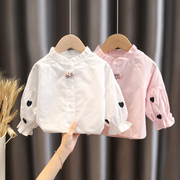 女童衬衫2023儿童韩版娃娃衫，衬衣洋气秋装，女宝宝时髦长袖上衣