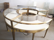 高端圆形珠宝柜台扇形中岛，玻璃展示柜玉器翡翠首饰展柜北京