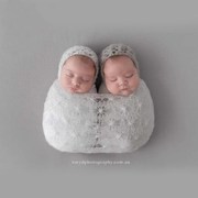 影楼满月宝宝造型服装婴儿绒软马海毛裹纱可爱宝宝艺术摄影道具