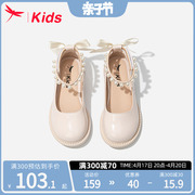 红蜻蜓女童鞋子儿童小皮鞋2024公主女孩单鞋高跟春秋款春季