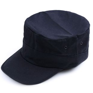 保安帽子男款作训执勤工作帽夏季男士可调节黑色速干平顶男帽