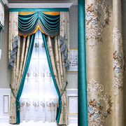 欧式豪华别墅客厅提花高遮光(高遮光)布卧室(布卧室)阳台，成品定制立体浮雕布纱窗帘