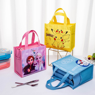 卡通加厚学生饭盒袋儿童手提饭盒袋子方形可爱便当包午餐包手拎包
