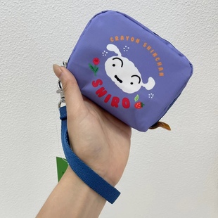 紫色卡通手拎零钱包清新轻便化妆包休闲小方包可爱女包包6701