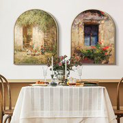 北欧餐厅装饰画复古美式挂画玄关，欧式客厅小众卧室法式背景墙壁画
