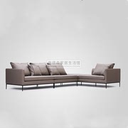 北欧简约现代希可布艺沙发设计师小户型客厅三人转角组合纳帕真皮
