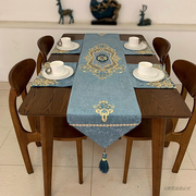 高档北欧桌旗欧式高档奢华刺绣餐桌，旗布茶几长条布蕾丝(布蕾丝)餐垫新中式