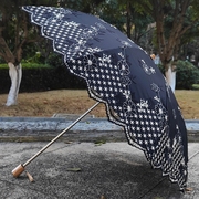 黑色高档刺绣花蕾丝，太阳伞双层黑胶防紫外线，防晒遮阳晴雨两用洋伞