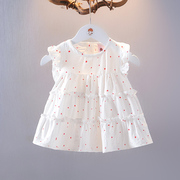 女童白色连衣裙夏季洋气公主背心裙婴儿童装衣服女宝宝夏装小